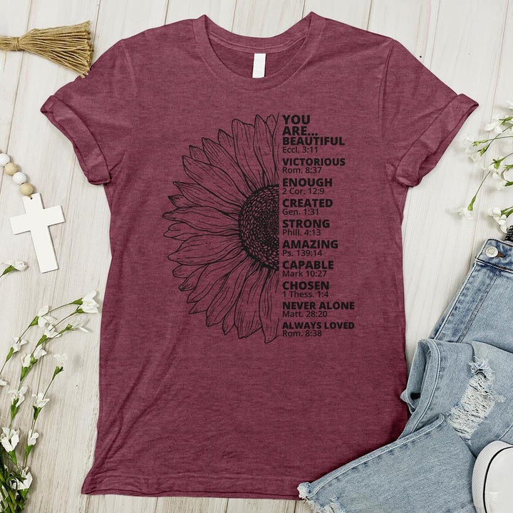 Sunflower Thankful Grateful Blessed Tee