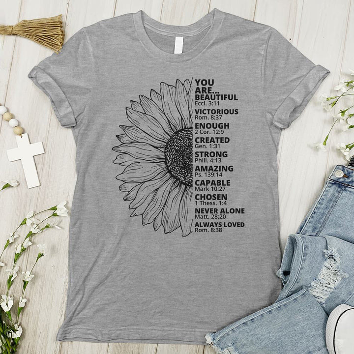 Christianartworkshop Sunflower Thankful Grateful Blessed T-shirt