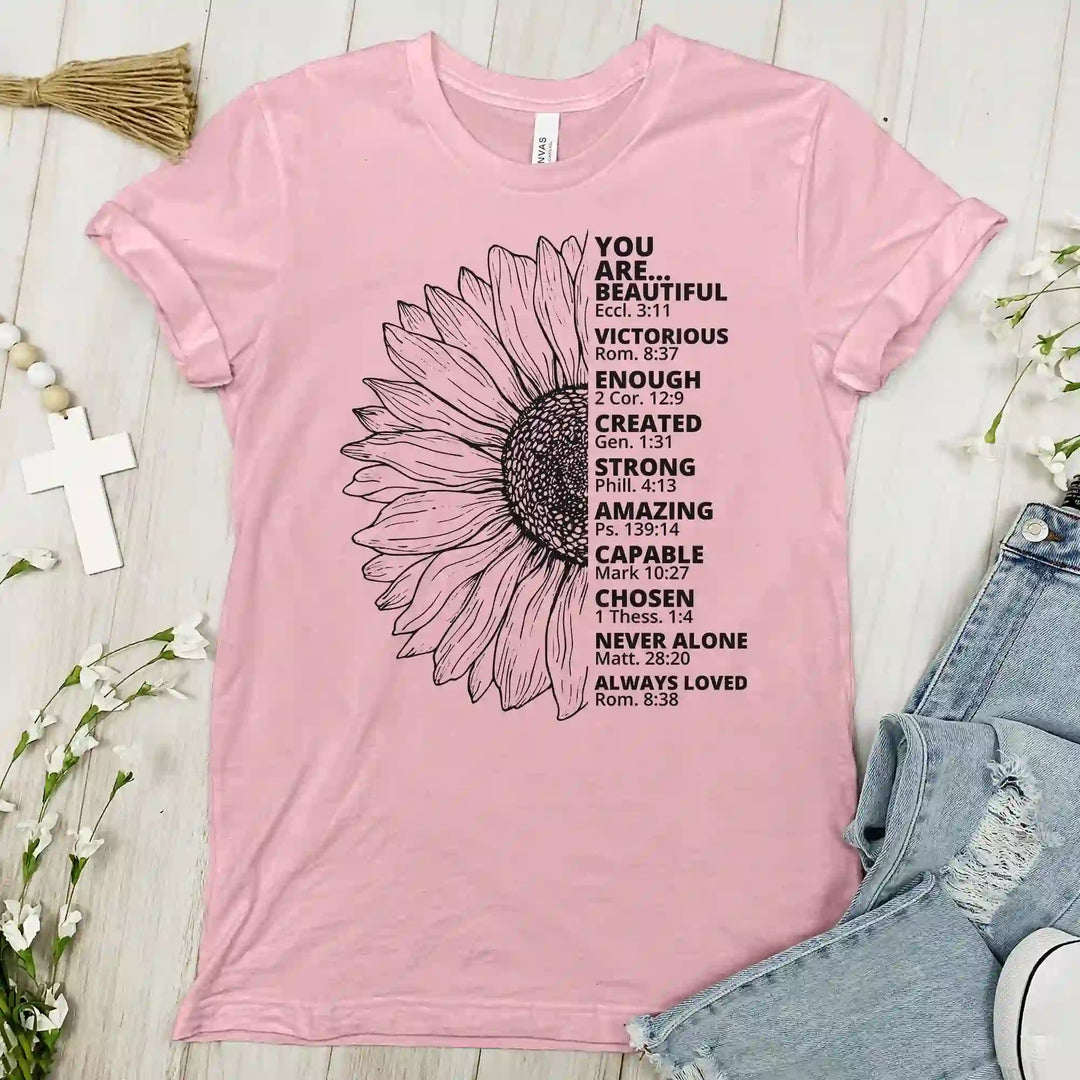 Christianartworkshop Sunflower Thankful Grateful Blessed T-shirt