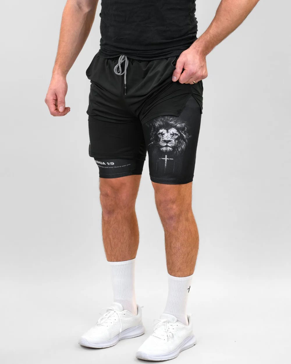 Joshua 1:9 Lion Performance Shorts