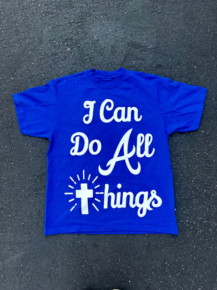 Christianartworkshop I Can Do All Things T-shirt - Dark Blue - 2XL - image 0