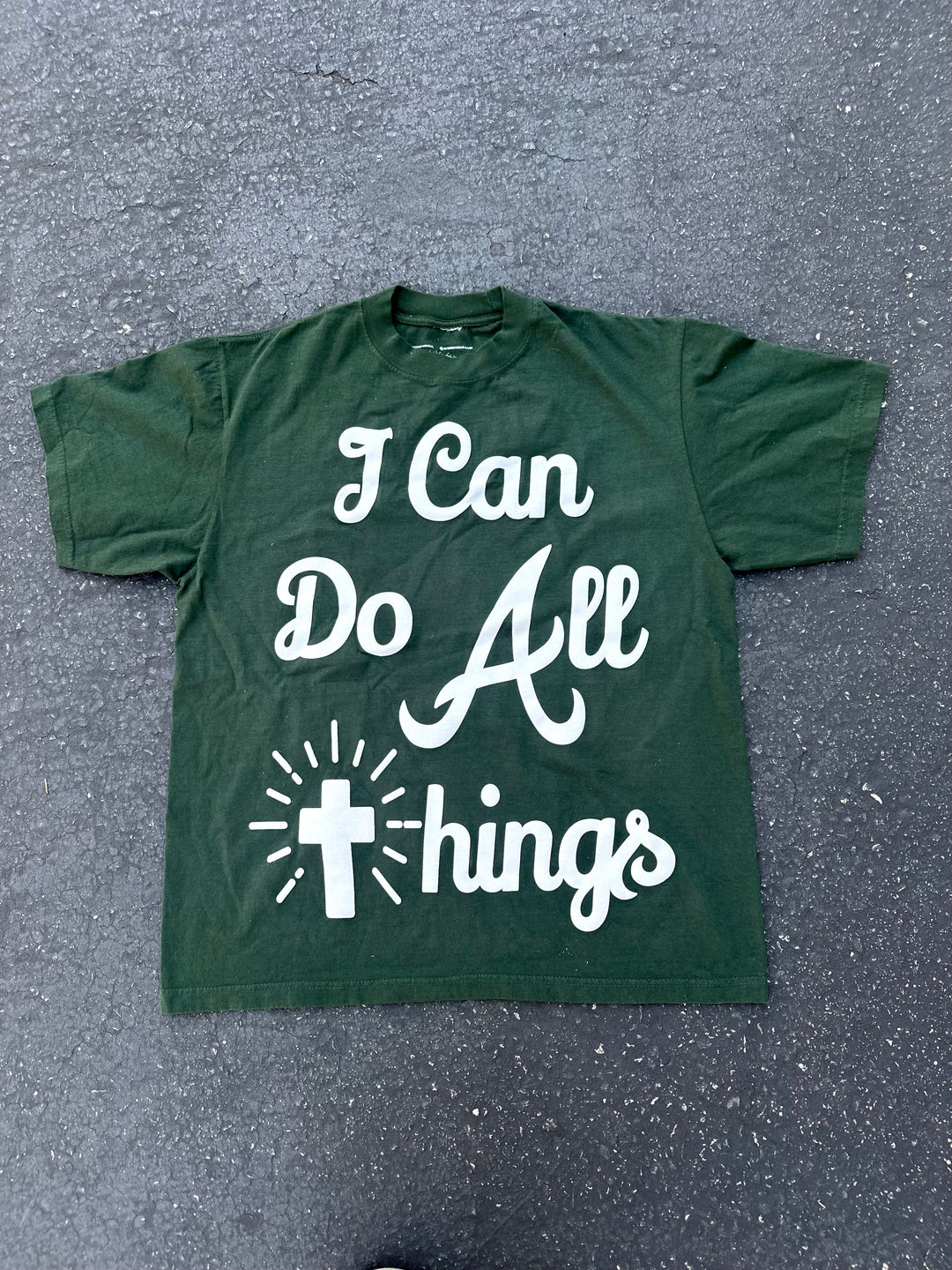 Christianartworkshop I Can Do All Things T-shirt - Green - 2XL - image 6
