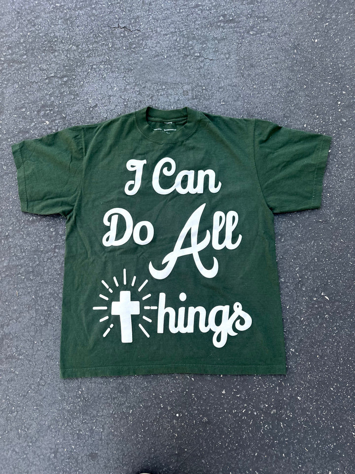 Christianartworkshop I Can Do All Things T-shirt - Green - 2XL - image 6