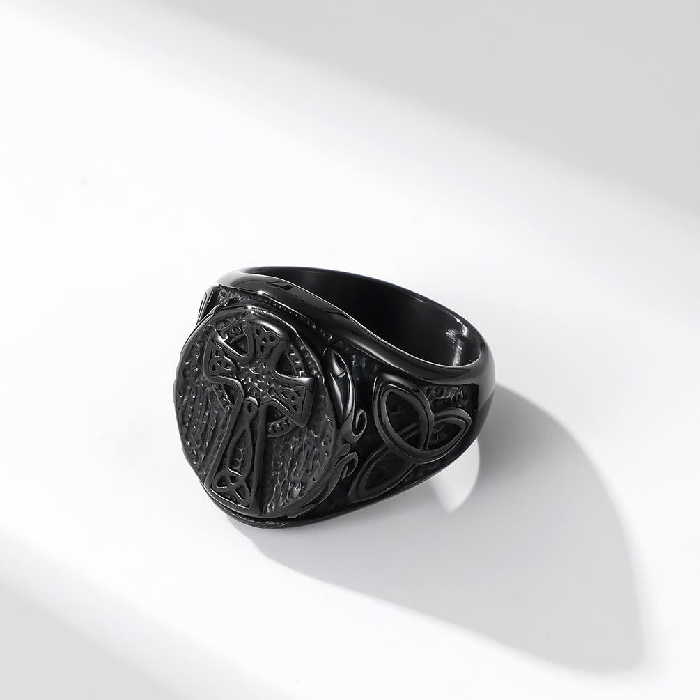 Christianartworkshop Eternal Faith Celtic Cross Ring - A Symbol of Timeless Devotion