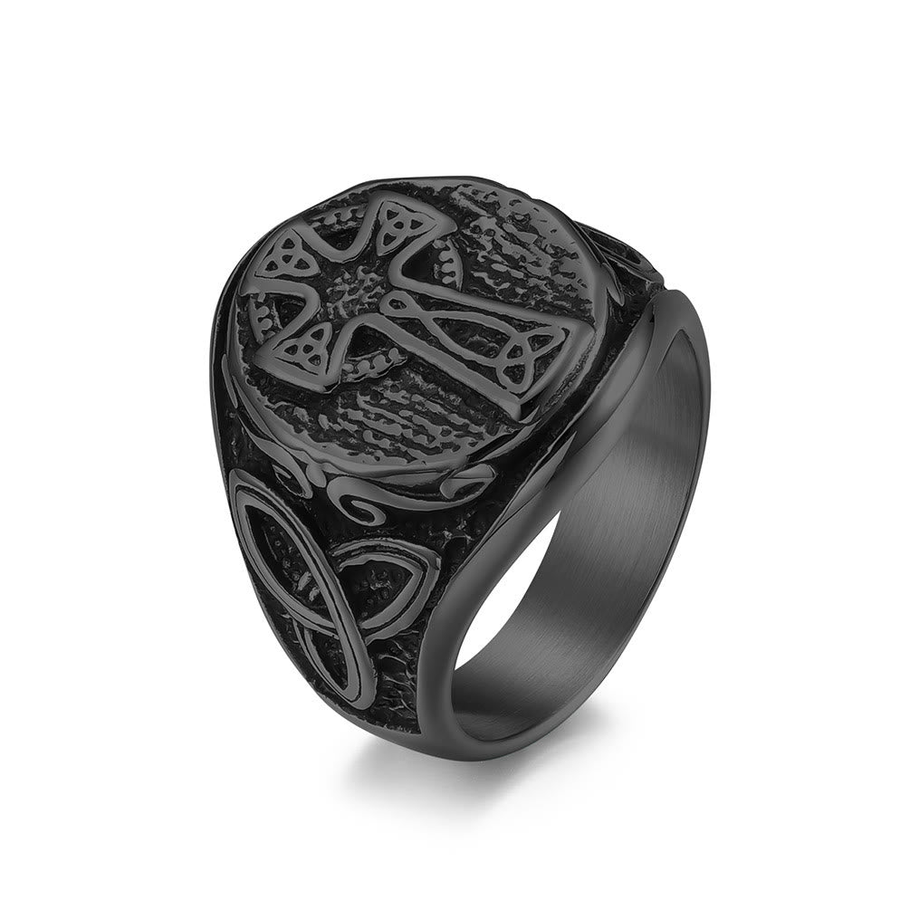 Christianartworkshop Eternal Faith Celtic Cross Ring - A Symbol of Timeless Devotion