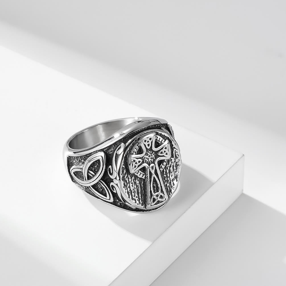 Christianartworkshop Eternal Faith Celtic Cross Ring - A Symbol of Timeless Devotion