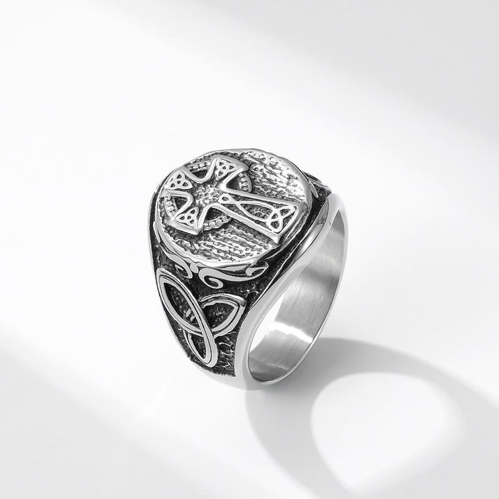 Christianartworkshop Eternal Faith Celtic Cross Ring - A Symbol of Timeless Devotion