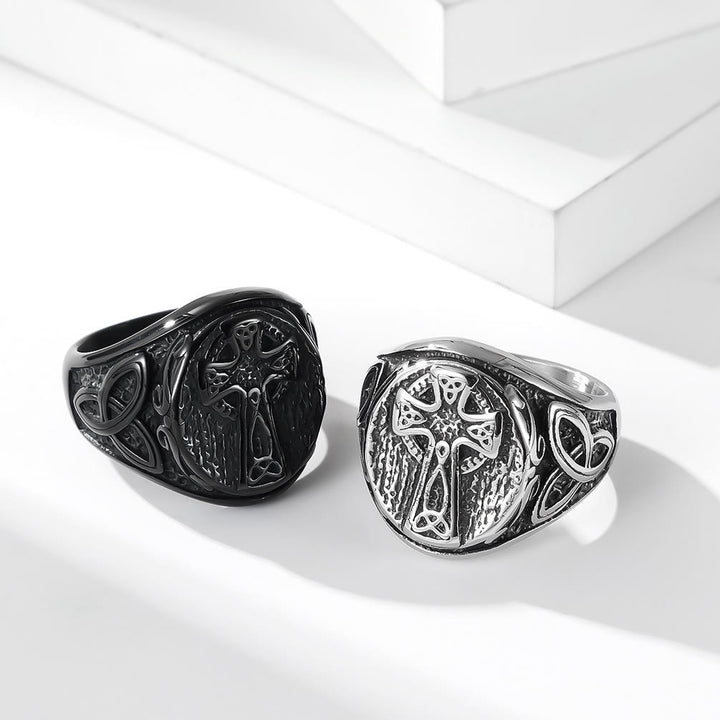 Christianartworkshop Eternal Faith Celtic Cross Ring - A Symbol of Timeless Devotion