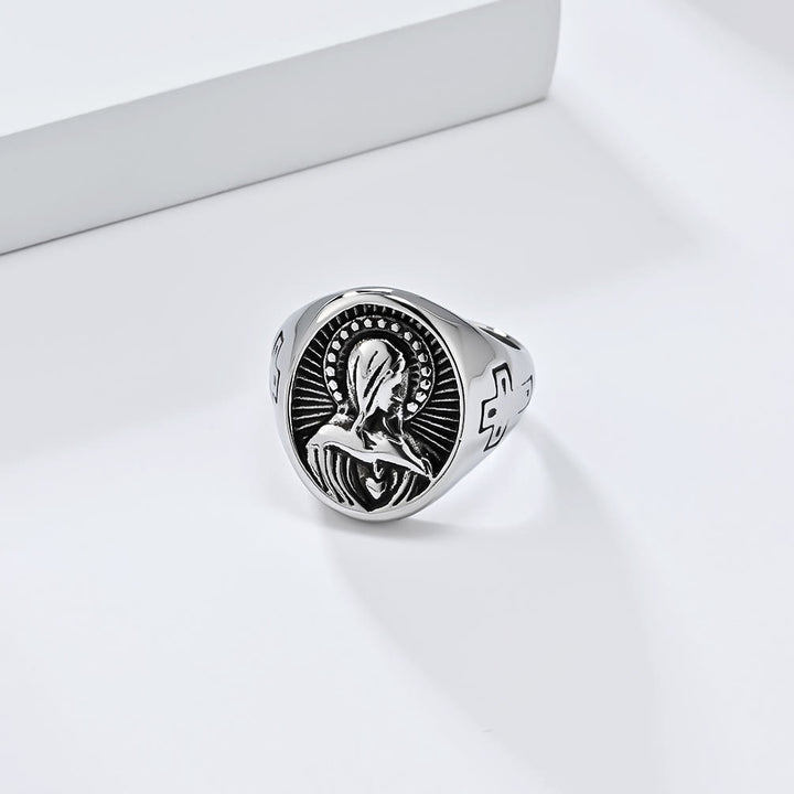 Christianartworkshop Divine Grace Blessed Virgin Mary Ring - A Tribute to Holy Love