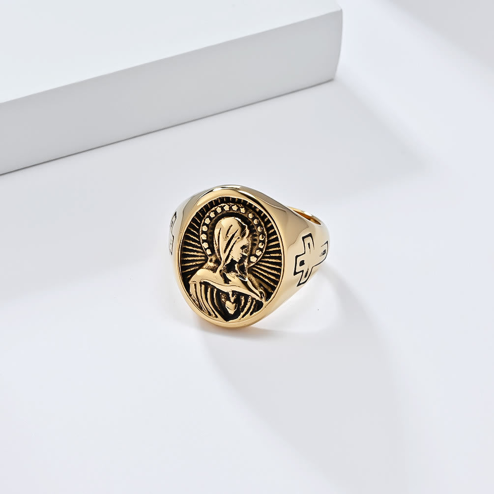 Christianartworkshop Divine Grace Blessed Virgin Mary Ring - A Tribute to Holy Love