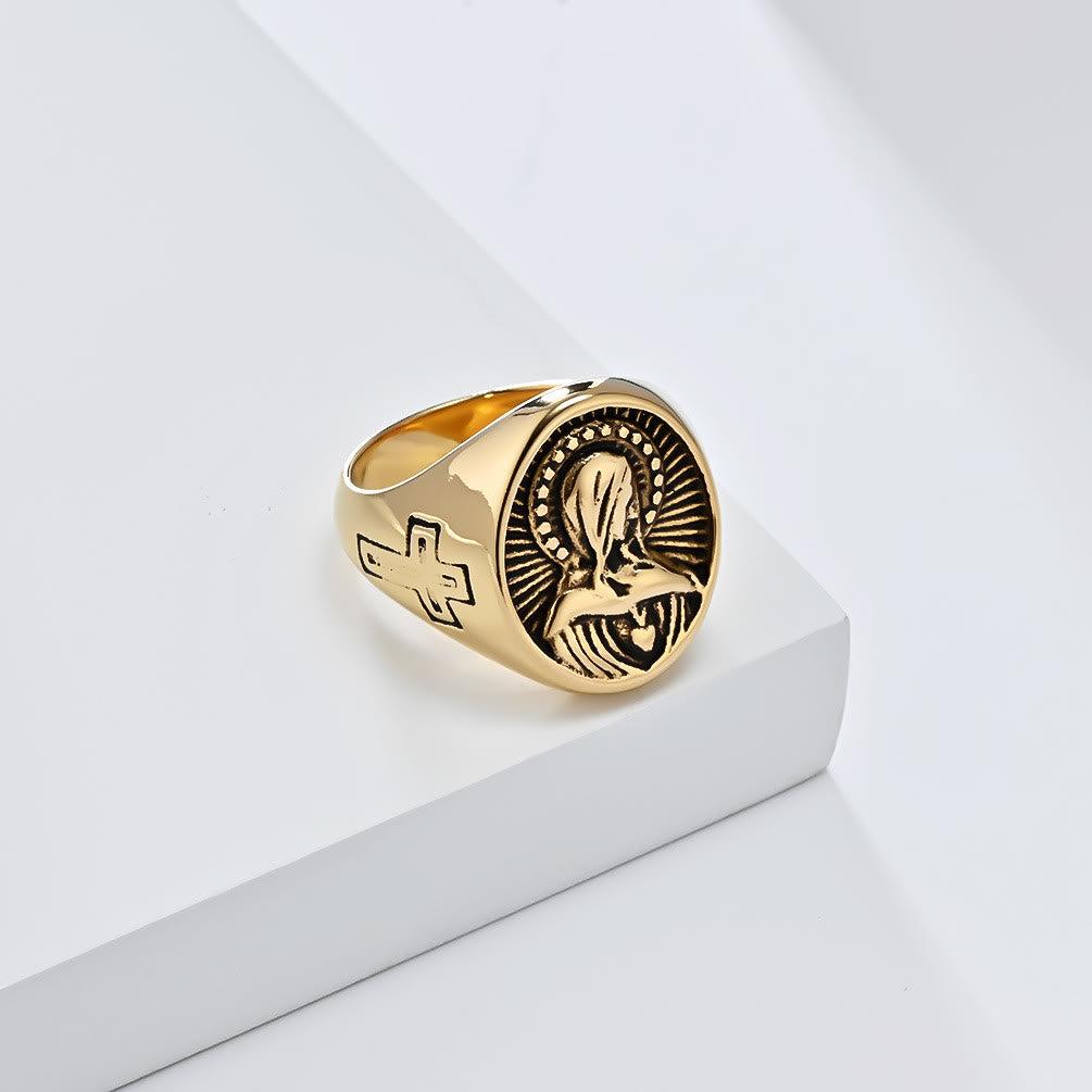 Christianartworkshop Divine Grace Blessed Virgin Mary Ring - A Tribute to Holy Love