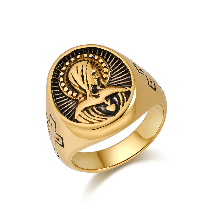 Christianartworkshop Divine Grace Blessed Virgin Mary Ring - A Tribute to Holy Love