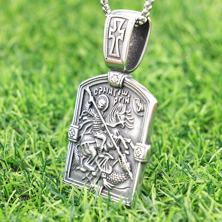 FREE Today: St. George Slaying the Dragon Necklace - A Symbol of Courage and Divine Protection