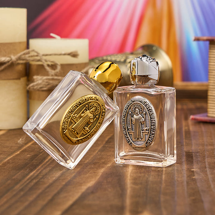 Christianartworkshop Exclusive Crafted St. Benedict Holy Water Bottle - A Vessel of Blessing and Protection - image 0