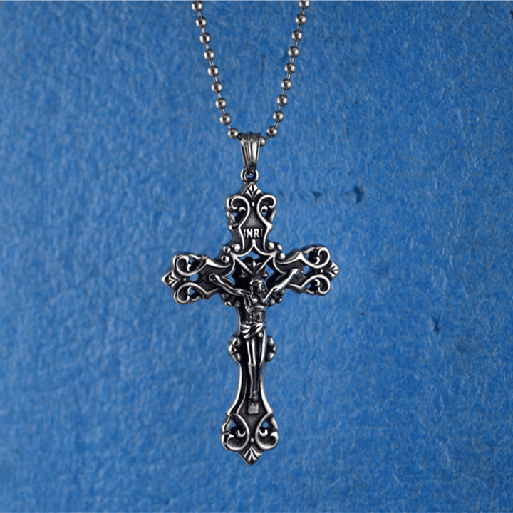 Christianartworkshop Ornate Crucifix Necklace - A Profound Symbol of Devotion Timeless Faith