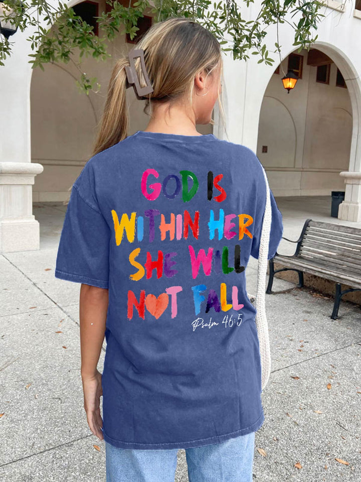 God Is Within Her She Will Not Fall Unisex Washed T-Shirt