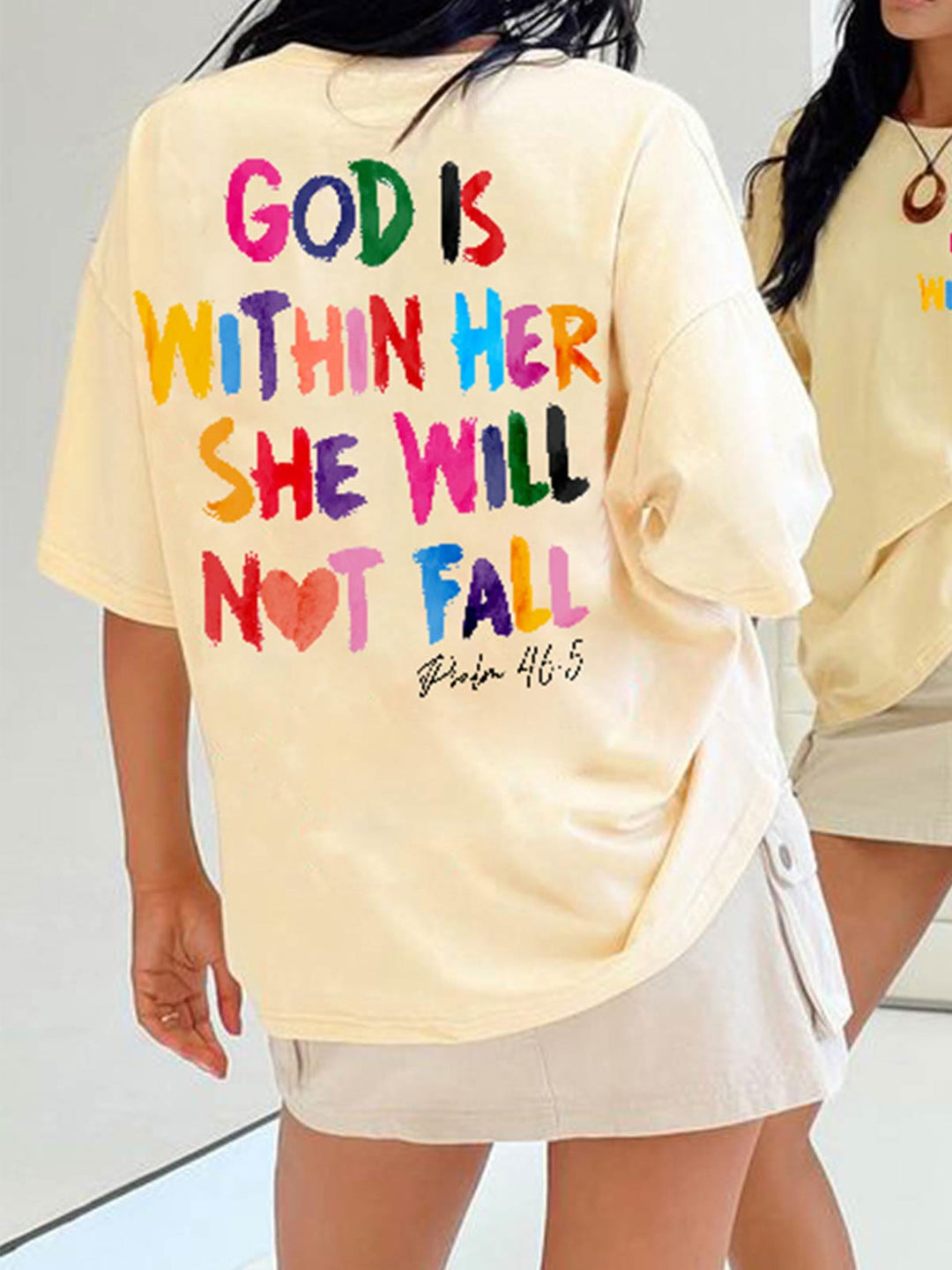 God Is Within Her She Will Not Fall Unisex Washed T-Shirt