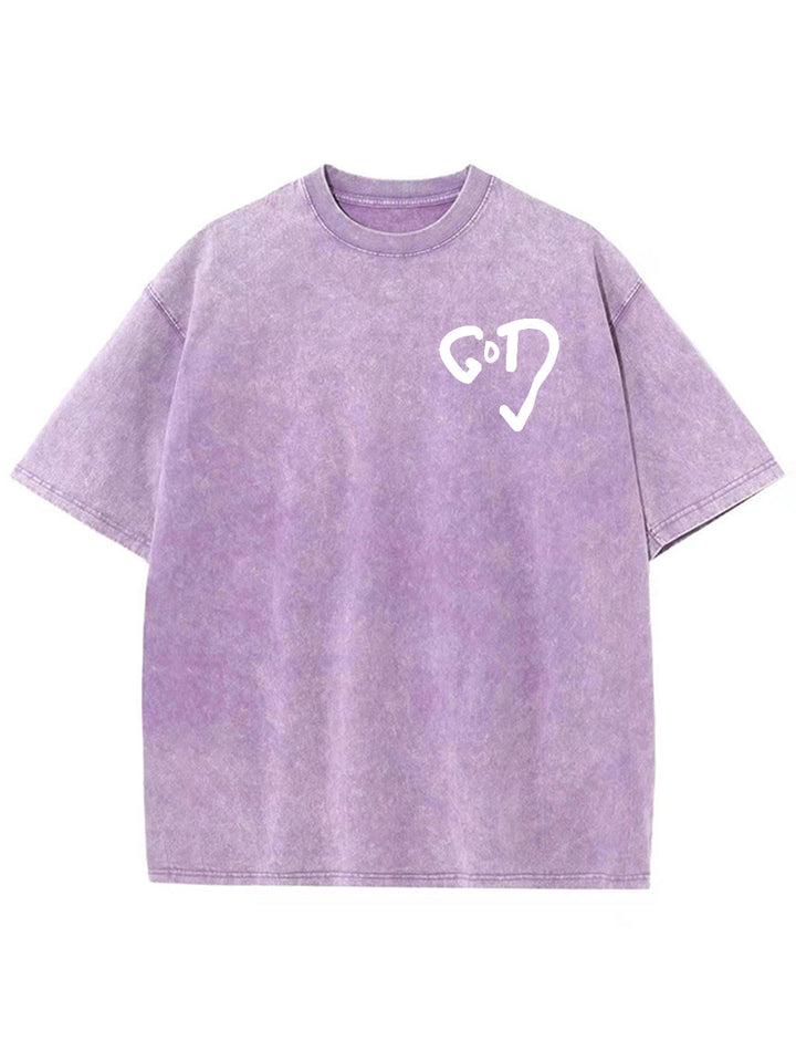 God Heart Unisex Washed T-Shirt