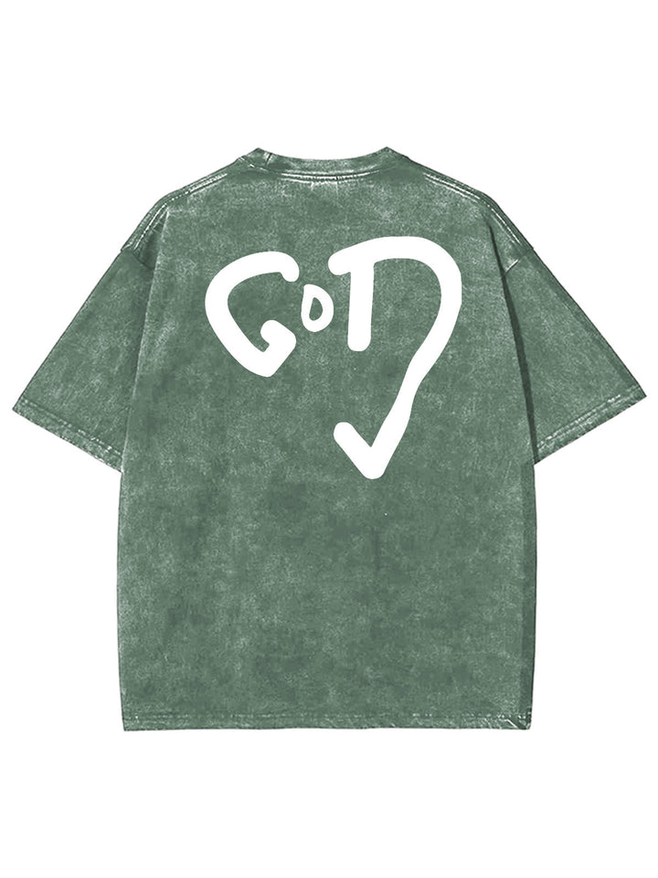 God Heart Unisex Washed T-Shirt