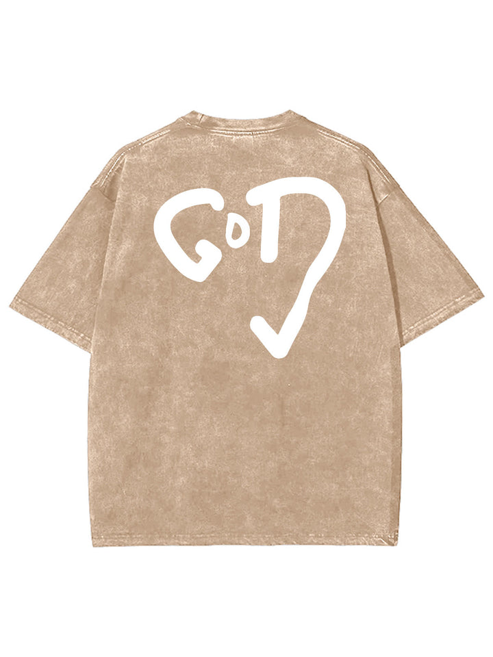 Christianartworkshop God Heart Unisex Washed T-shirt