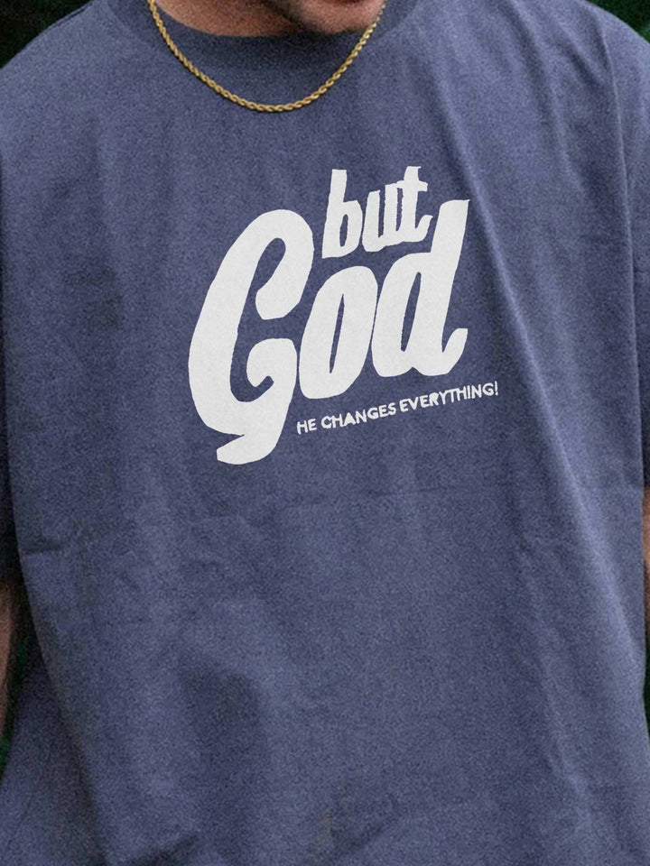 Christianartworkshop But God Hand-Stitched T-shirt