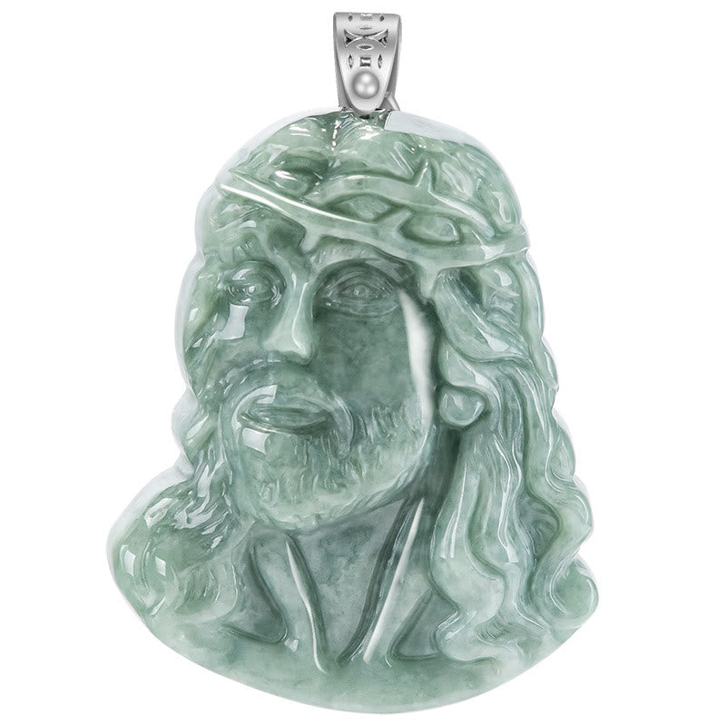 Christianartworkshop Sacred Serenity Jade Jesus Pendant Necklace - A Symbol of Divine Peace and Faith