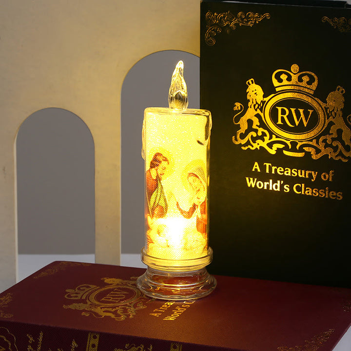 Christianartworkshop Classic Holy Family Decorative Candle -A Luminary of Faith and Devotion