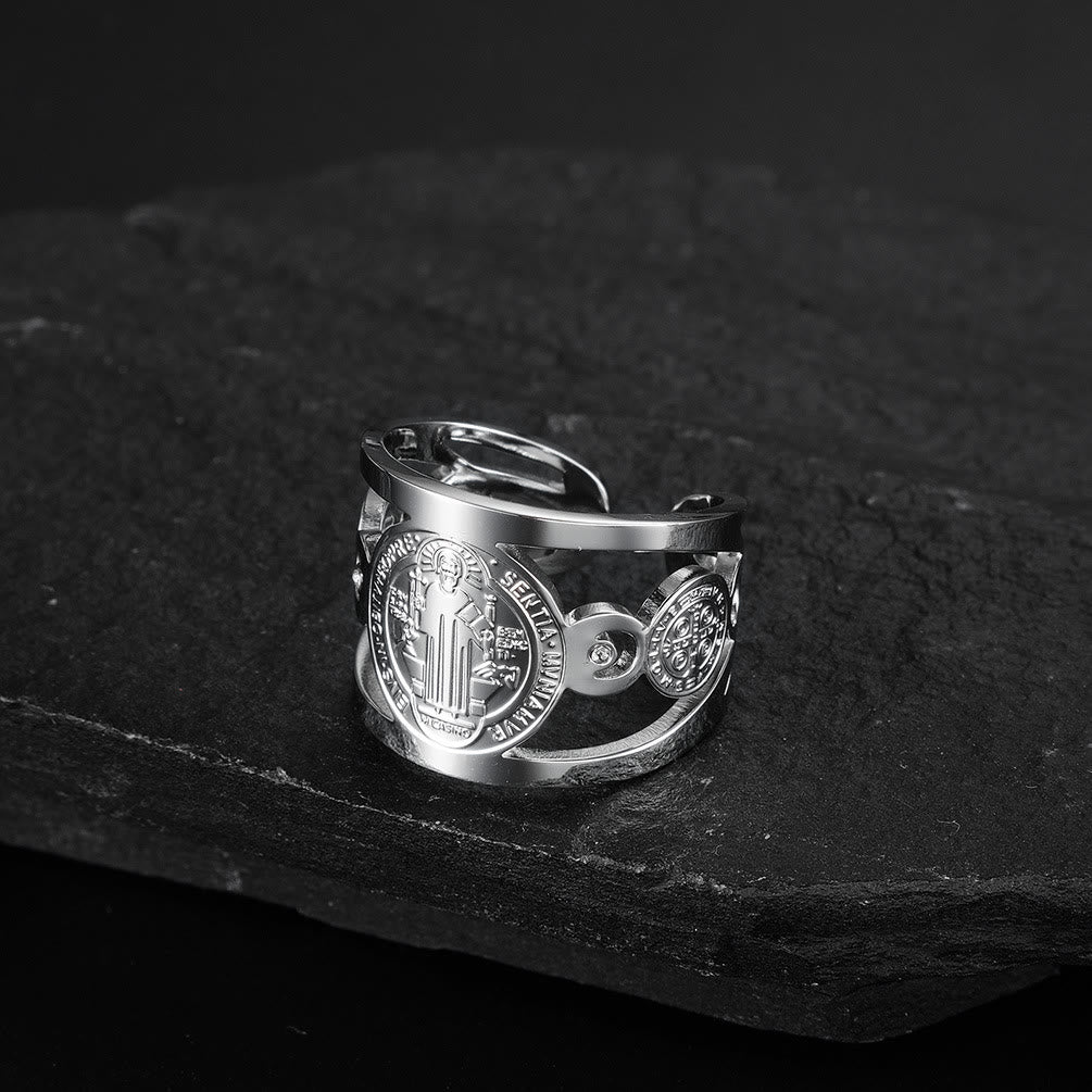 Christianartworkshop St. Benedict Ring - Divine Protection and Eternal Blessings