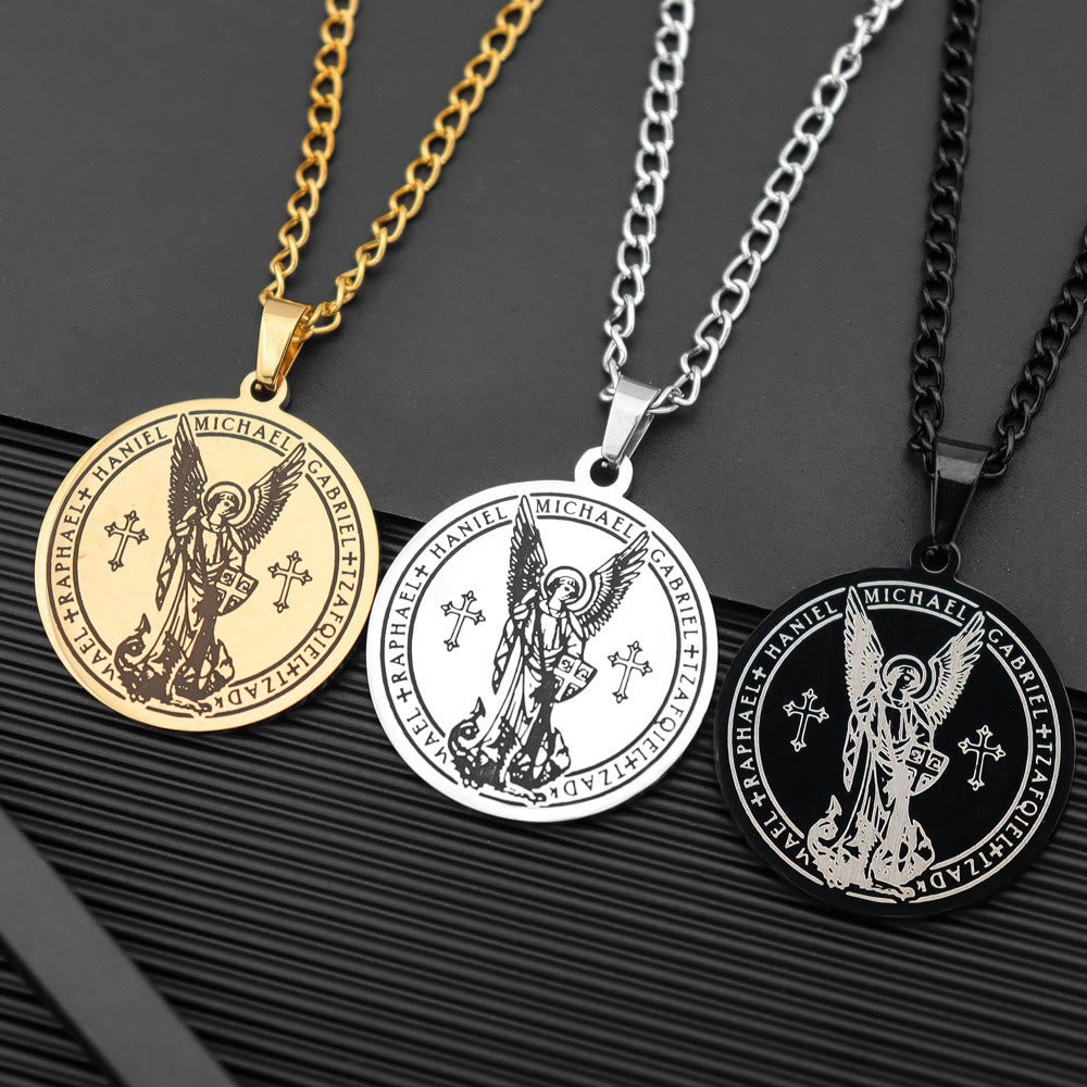 Christianartworkshop Archangel St. Michael Medallion Necklace - Connect with Celestial Guardians - image 0