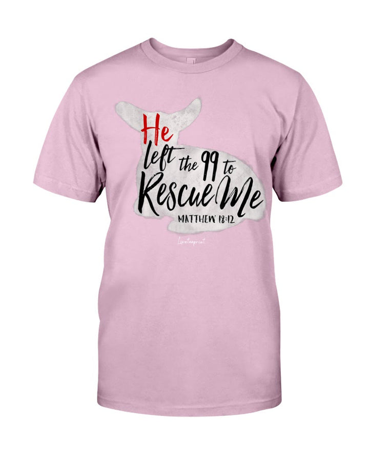 Christianartworkshop He Left The 99 To Rescue Me Classic T-shirt - Pink - 2XL - image 4