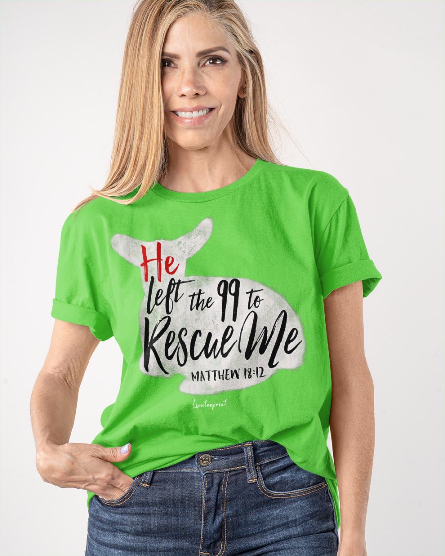 Christianartworkshop He Left The 99 To Rescue Me Classic T-shirt