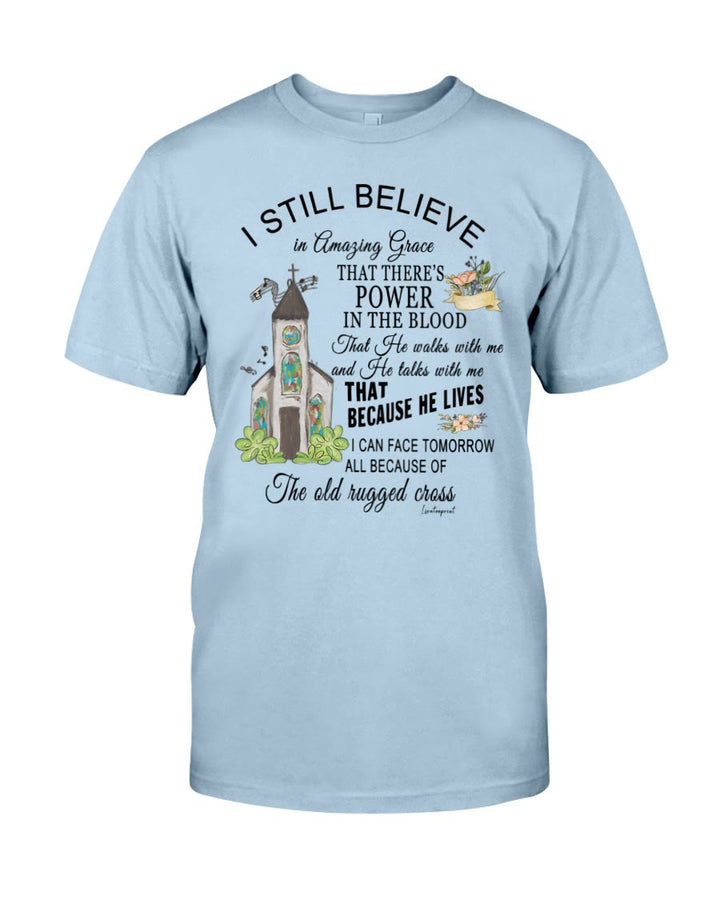 Christianartworkshop I Still Believe Classic T-shirt - Blue - 2XL - image 12