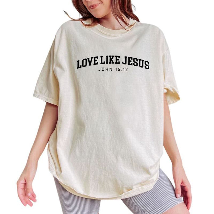Christianartworkshop Love like Jesus T-shirt - Beige - 2XL - image 2