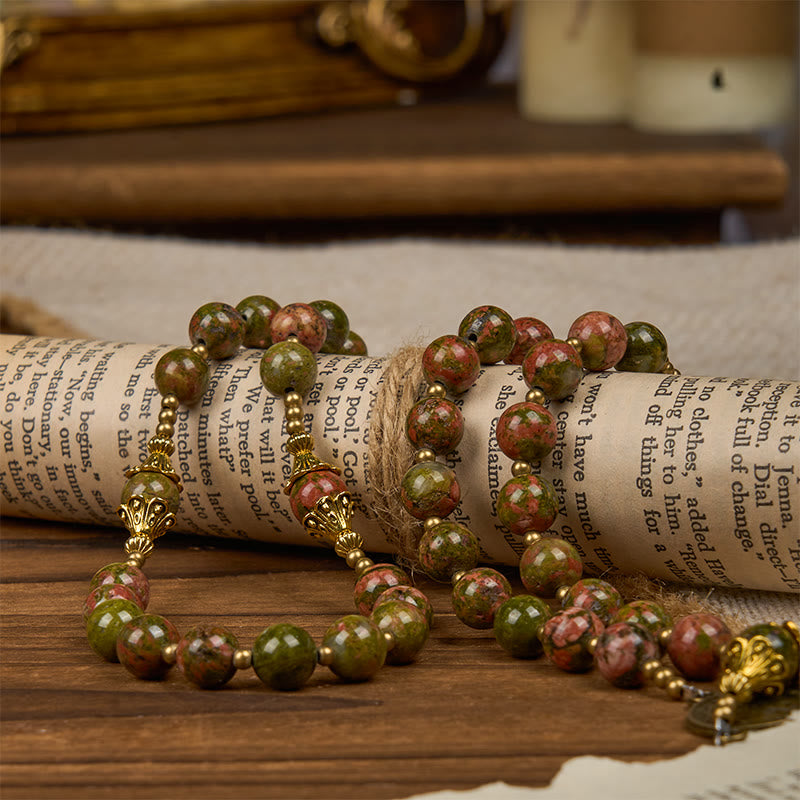 Christianartworkshop Jesus Is The Gift: Handmade Chrysocolla Stone Rosary with Gift Card - image 13