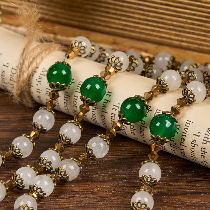 Christianartworkshop Vintage Style Divine Mercy Jesus & Pardon Crucifix of 8mm Stone Beads Prayer Rosary