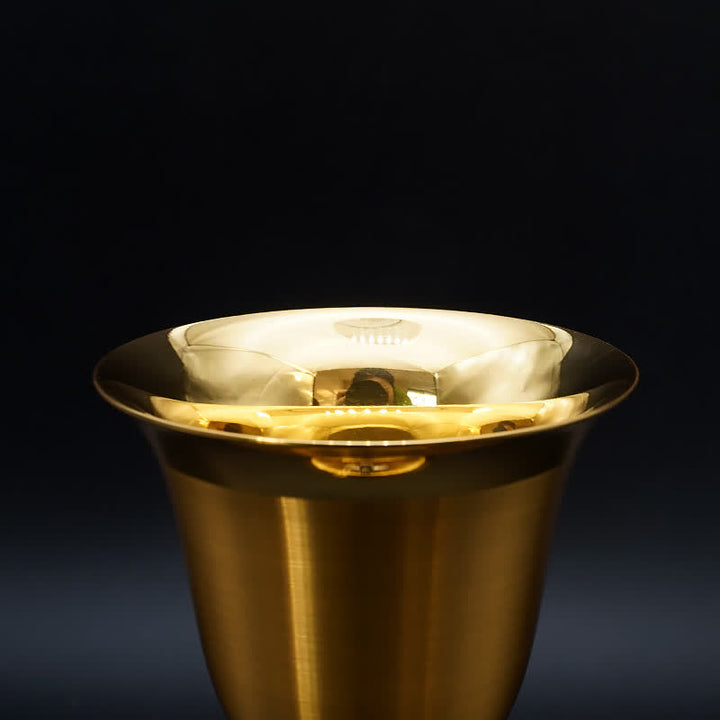 Christianartworkshop Exquisite Gold-Tone Cross-Adorned Chalice and Pyx  - Divine Vessels for Sacred Communion