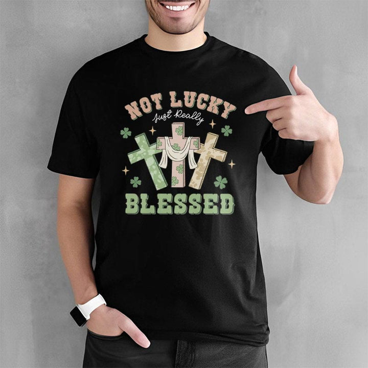 Christianartworkshop Not Lucky Just Blessed Faith-Inspired T-Shirt - image 9