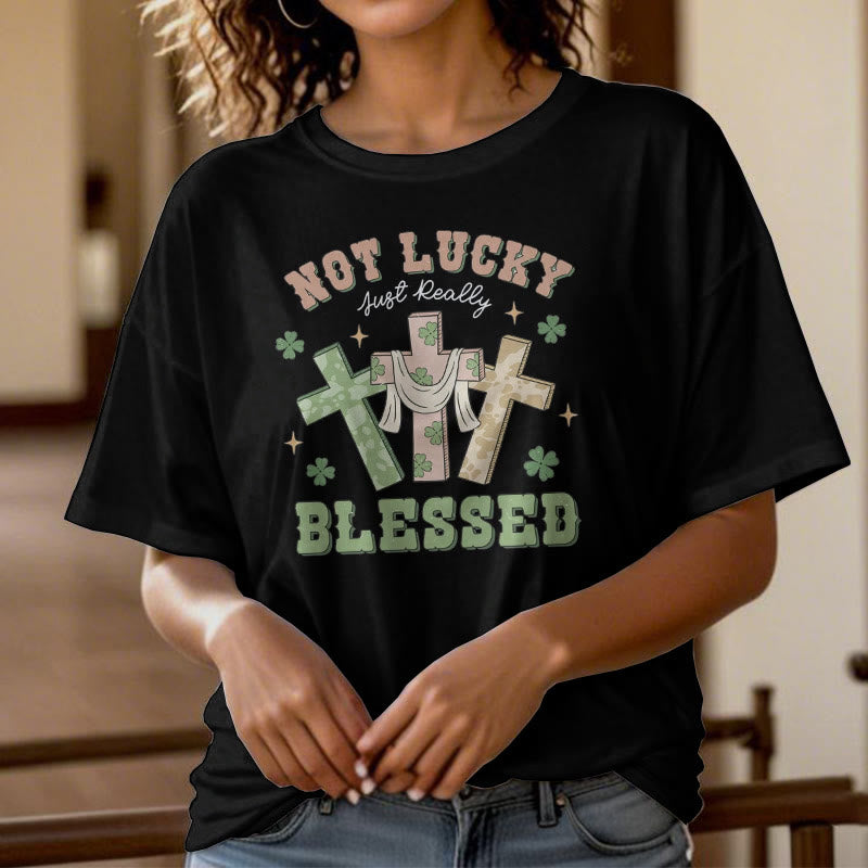 Christianartworkshop Not Lucky Just Blessed Faith-Inspired T-Shirt - image 10