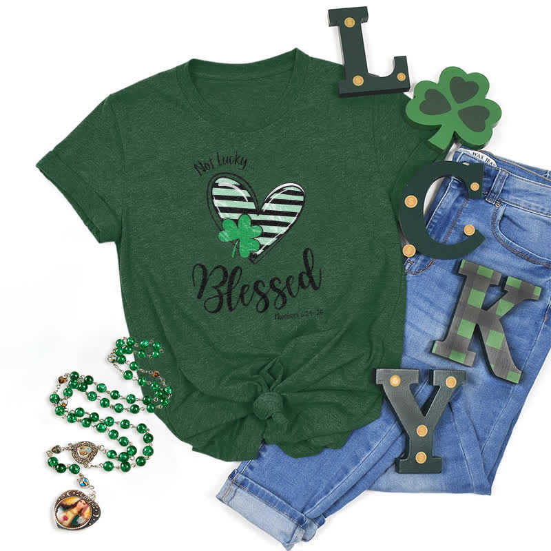 Christianartworkshop Blessed Beyond the Luck of the Irish Faith-Inspired T-Shirt