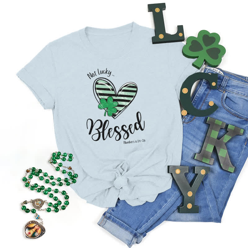 Christianartworkshop Blessed Beyond the Luck of the Irish Faith-Inspired T-Shirt