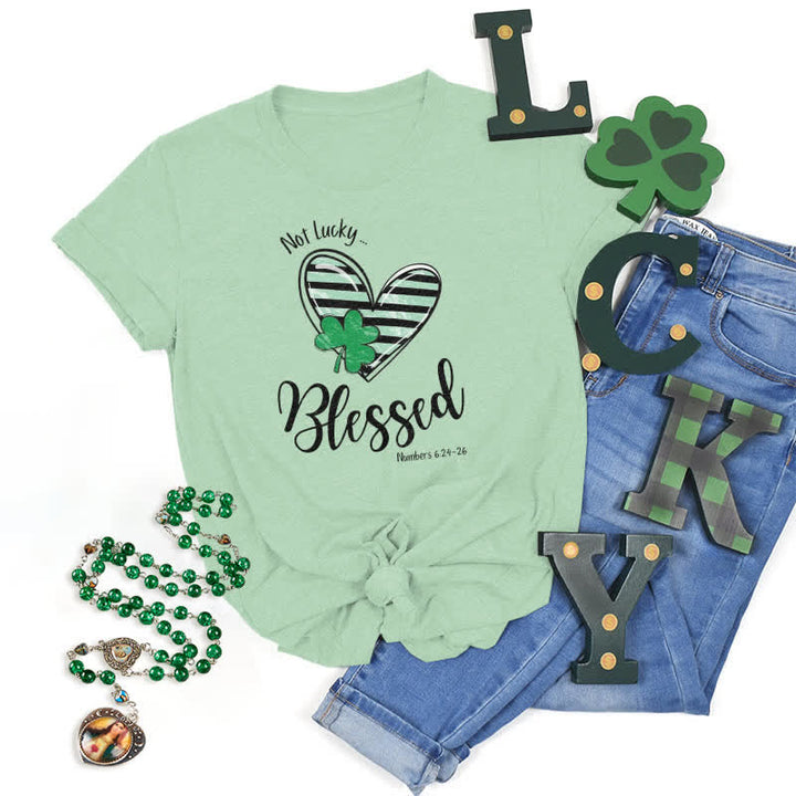 Christianartworkshop Blessed Beyond the Luck of the Irish Faith-Inspired T-Shirt - Light Green - 2XL - image 3