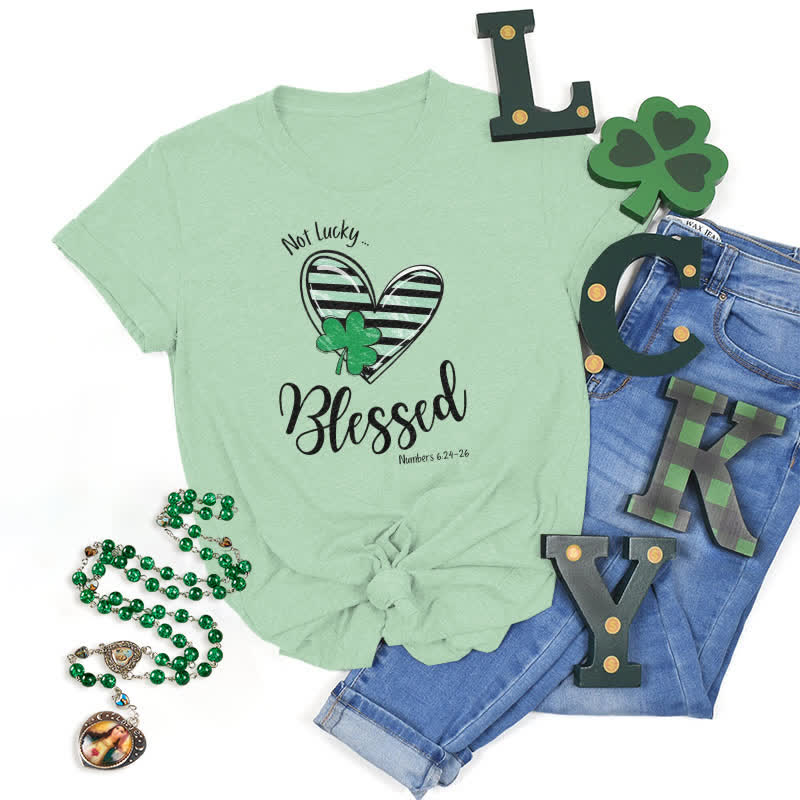 Christianartworkshop Blessed Beyond the Luck of the Irish Faith-Inspired T-Shirt