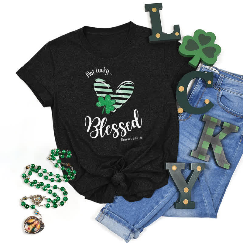 Christianartworkshop Blessed Beyond the Luck of the Irish Faith-Inspired T-Shirt