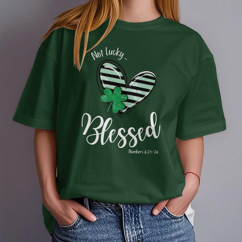 Christianartworkshop Blessed Beyond the Luck of the Irish Faith-Inspired T-Shirt