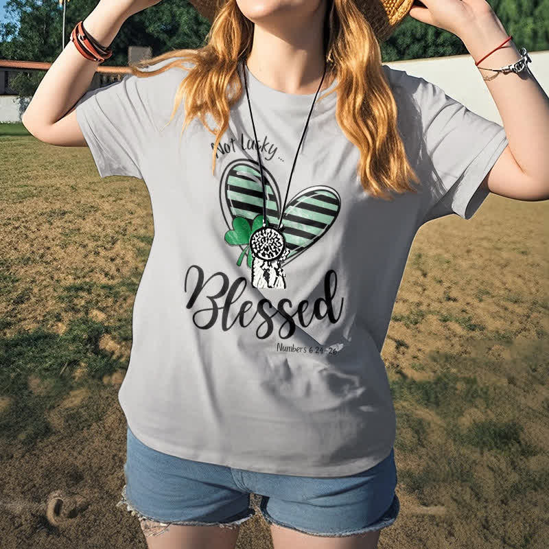 Christianartworkshop Blessed Beyond the Luck of the Irish Faith-Inspired T-Shirt