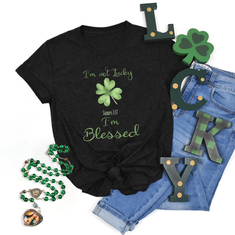 Christianartworkshop I'M Not Lucky I'm Blessed Faith-Inspired T-Shirt - Black - 2XL - image 14