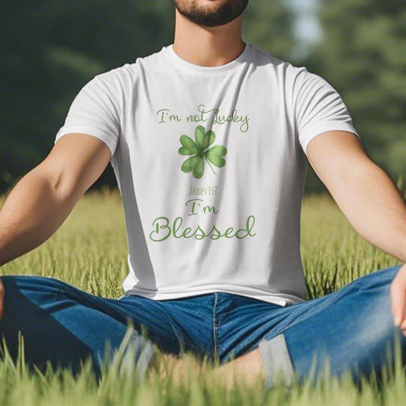 Christianartworkshop I'M Not Lucky I'm Blessed Faith-Inspired T-Shirt - image 2