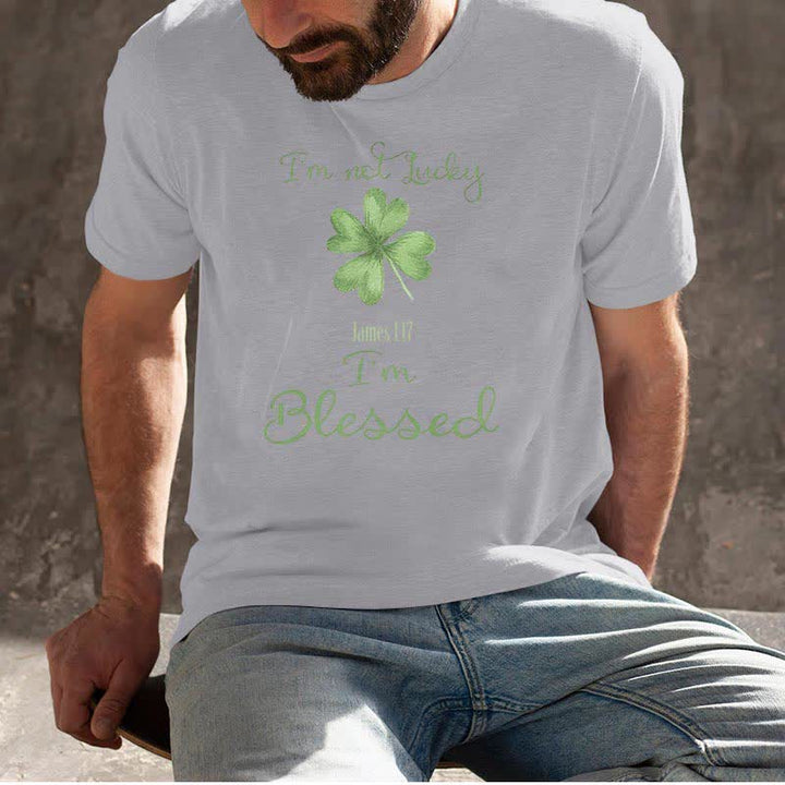 Christianartworkshop I'M Not Lucky I'm Blessed Faith-Inspired T-Shirt