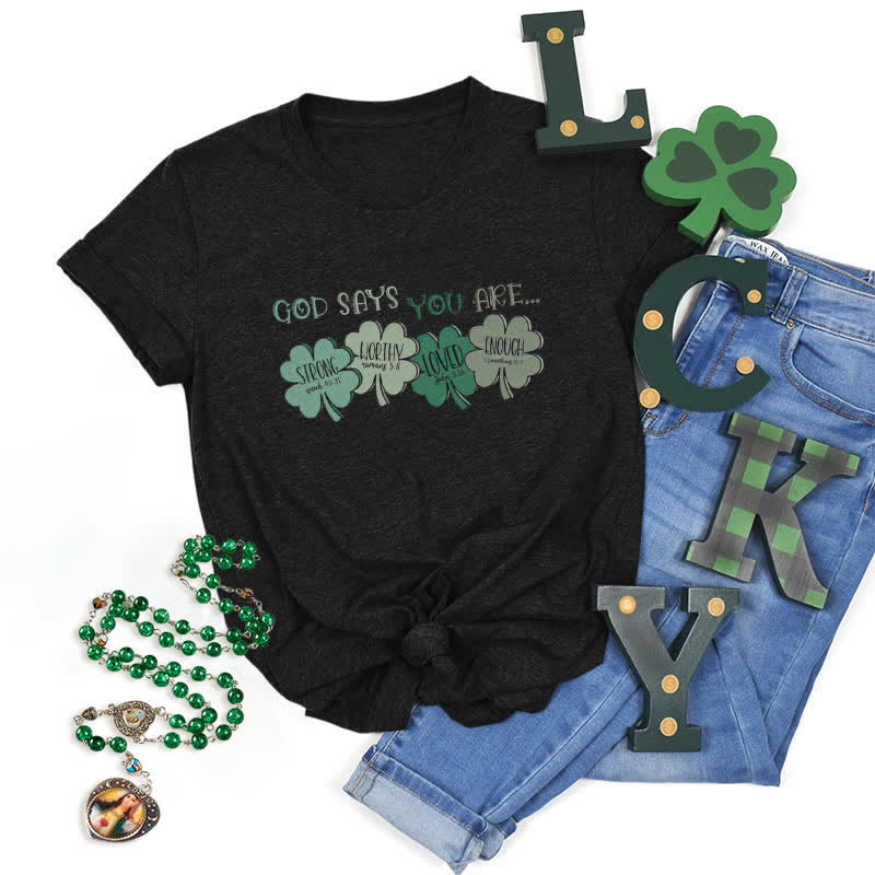 Christianartworkshop Divine Shamrock: God's Promises Faith-Inspired T-Shirt - Black - 2XL - image 17