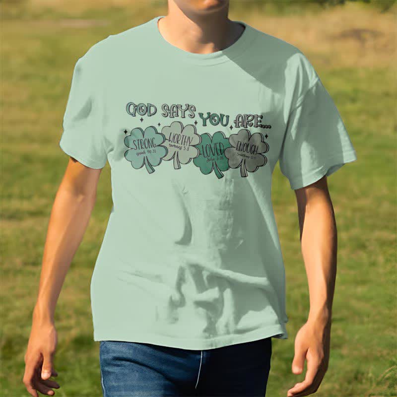 Christianartworkshop Divine Shamrock: God's Promises Faith-Inspired T-Shirt